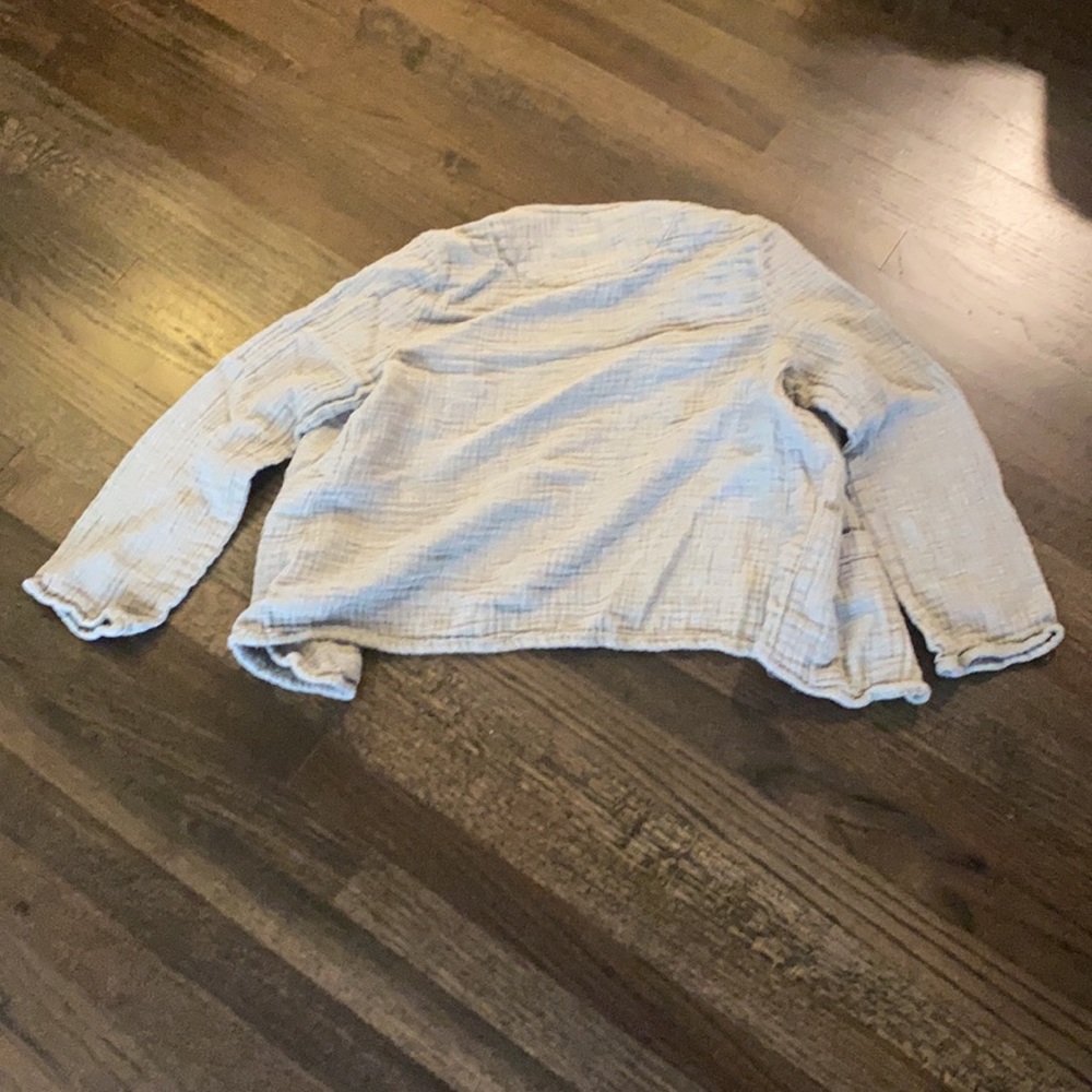 Adrienne Vittadini Linen Blend Jacket Beige Small S EUC - Picture 7 of 7
